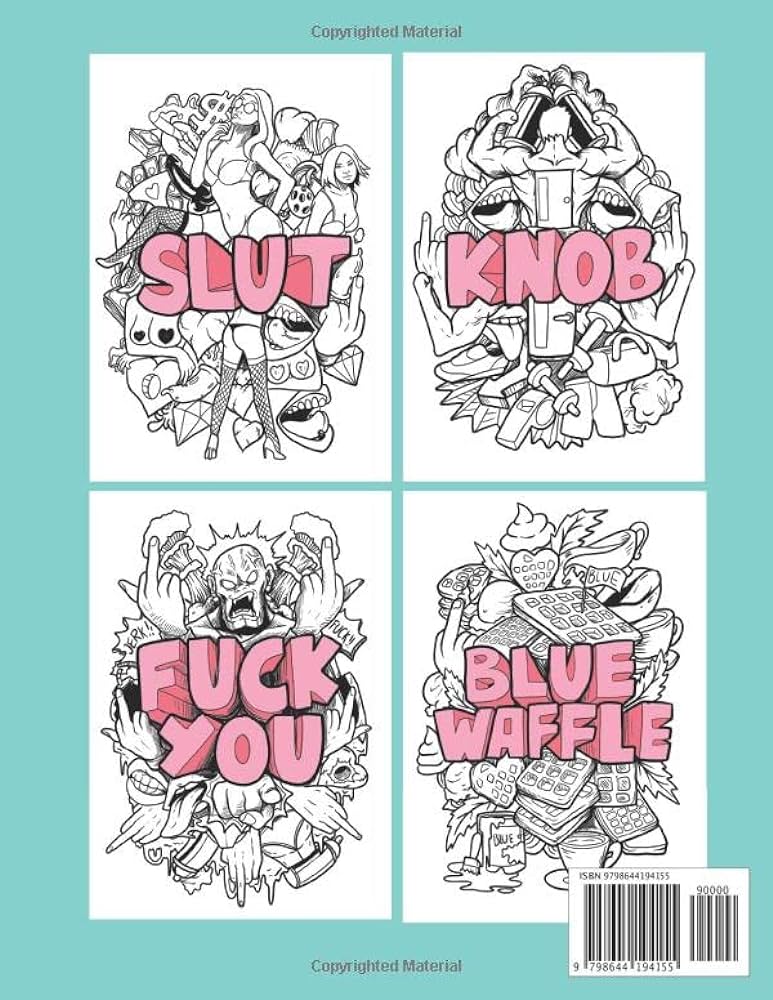 Dickhead â swear word coloring books inappropriate coloring book for adults stress relieving funny rude dick fuck twat cunt coloring pages in doodles and graffiti style kush purple books