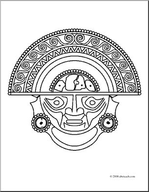 Clip art inca gold coloring page i