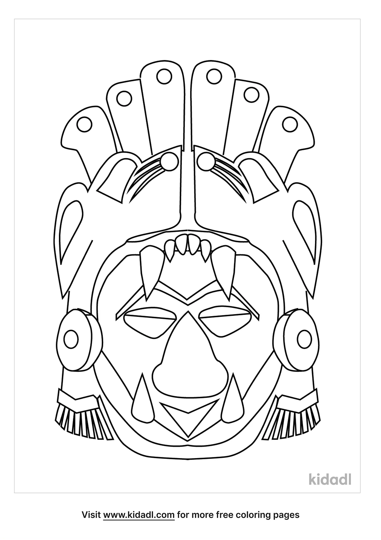 Free incan mask coloring page coloring page printables