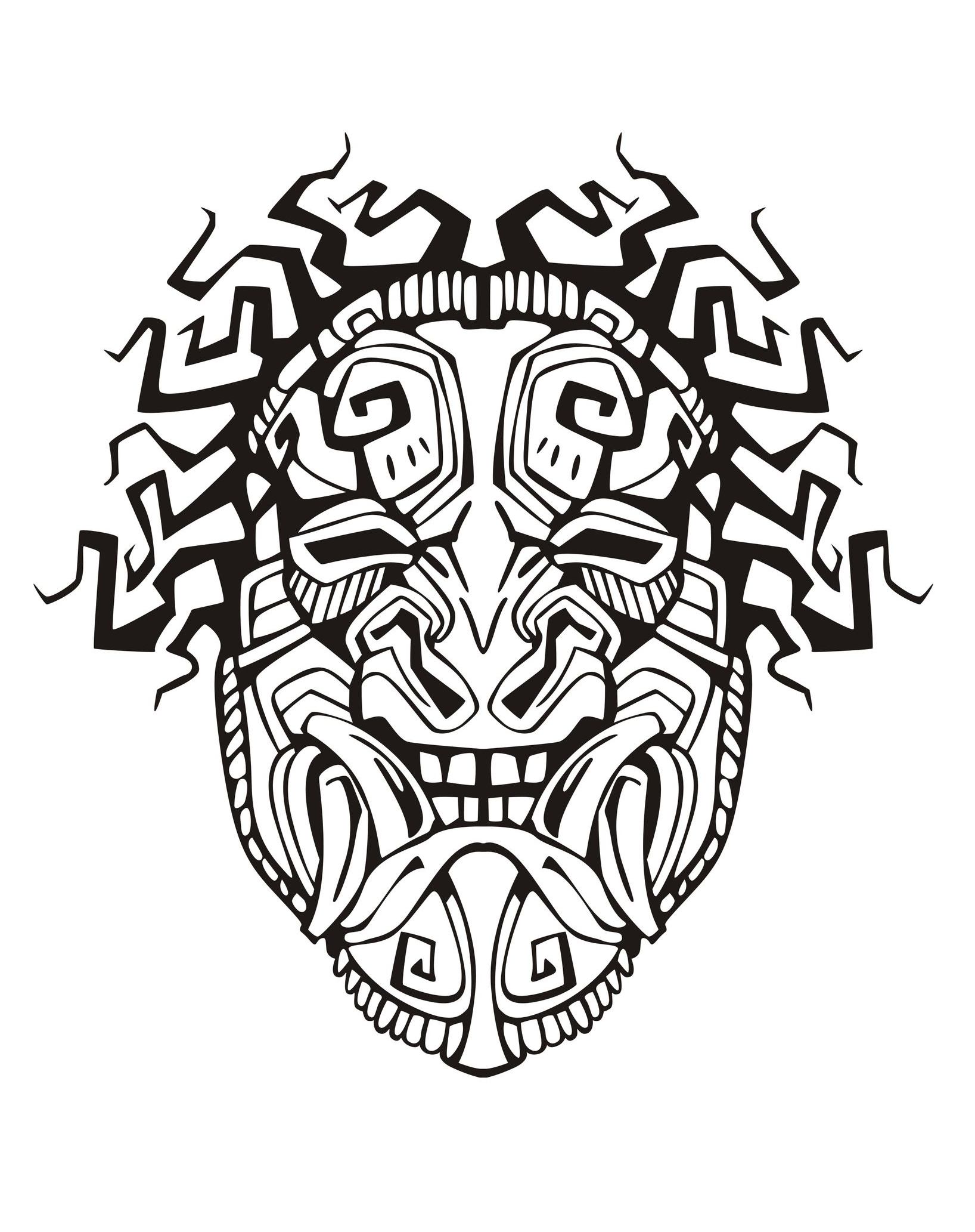 Aztec inca inspired mask