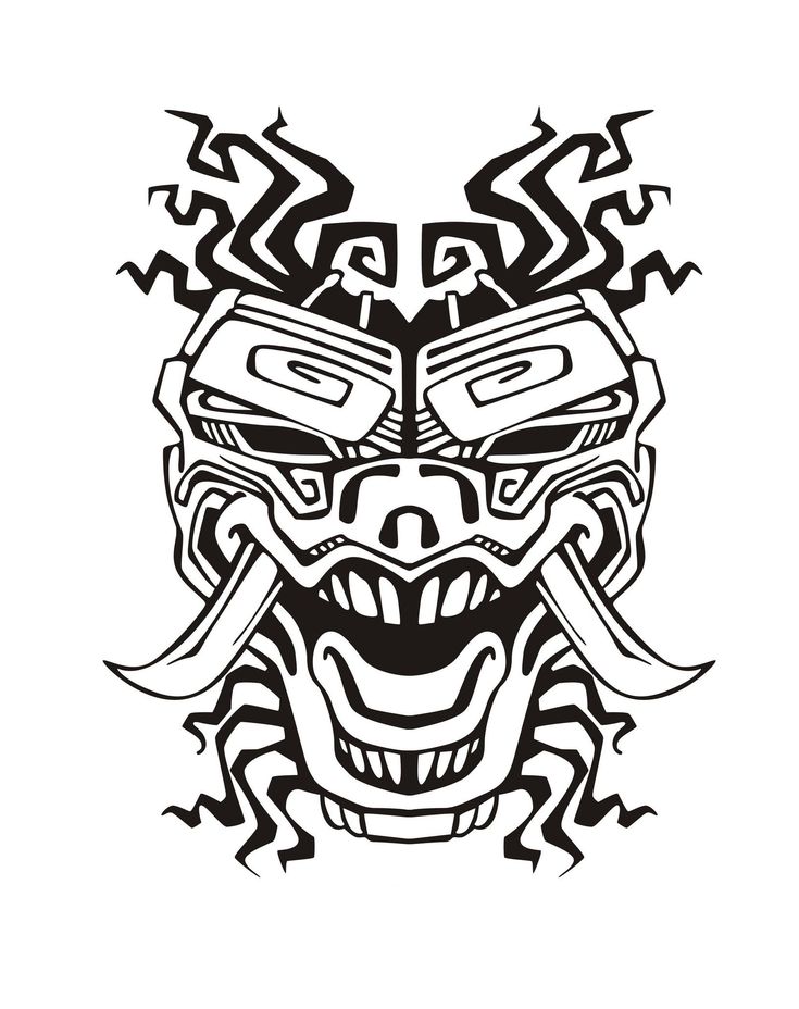 Mask inspired by aztecs mayans and incas