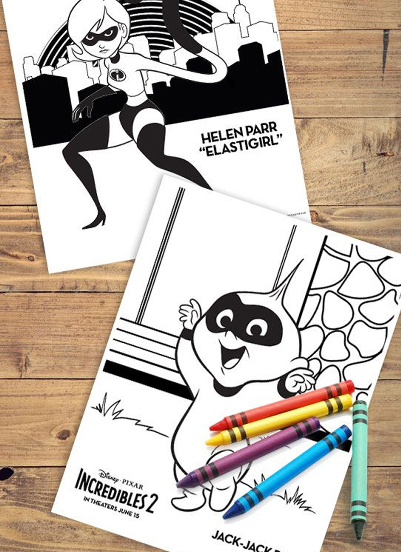 Incredibles printable coloring pages create play travel