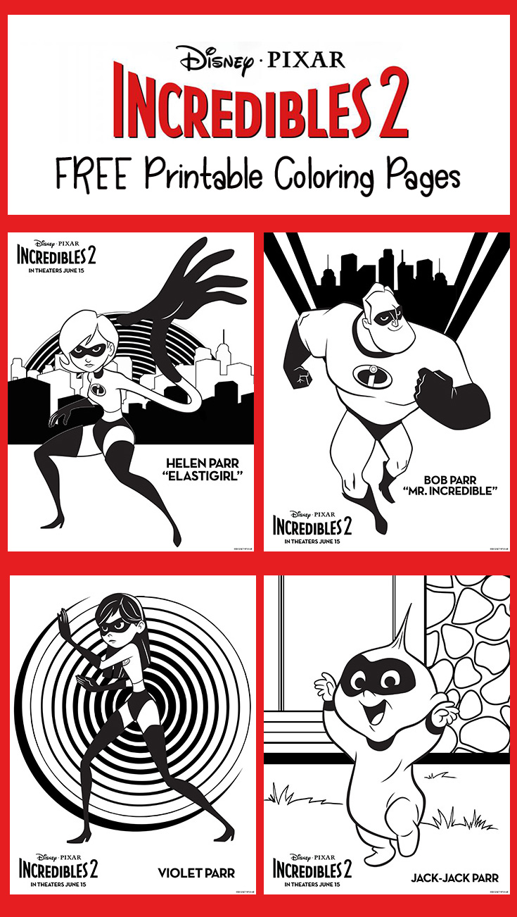 Free incredibles printable coloring pages