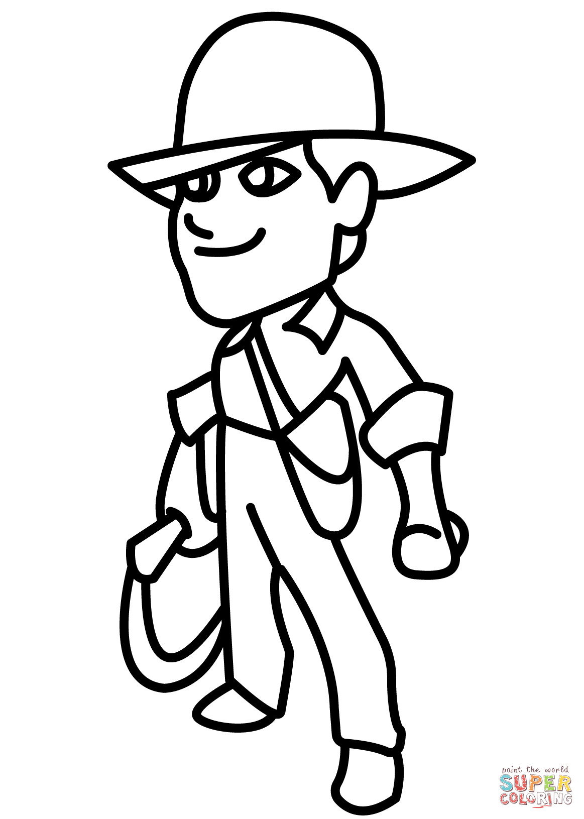 Chibi indiana jones coloring page free printable coloring pages