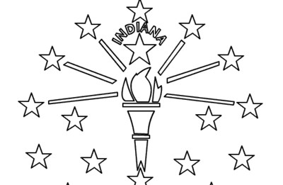 Indiana statehood united states postage stamp coloring page