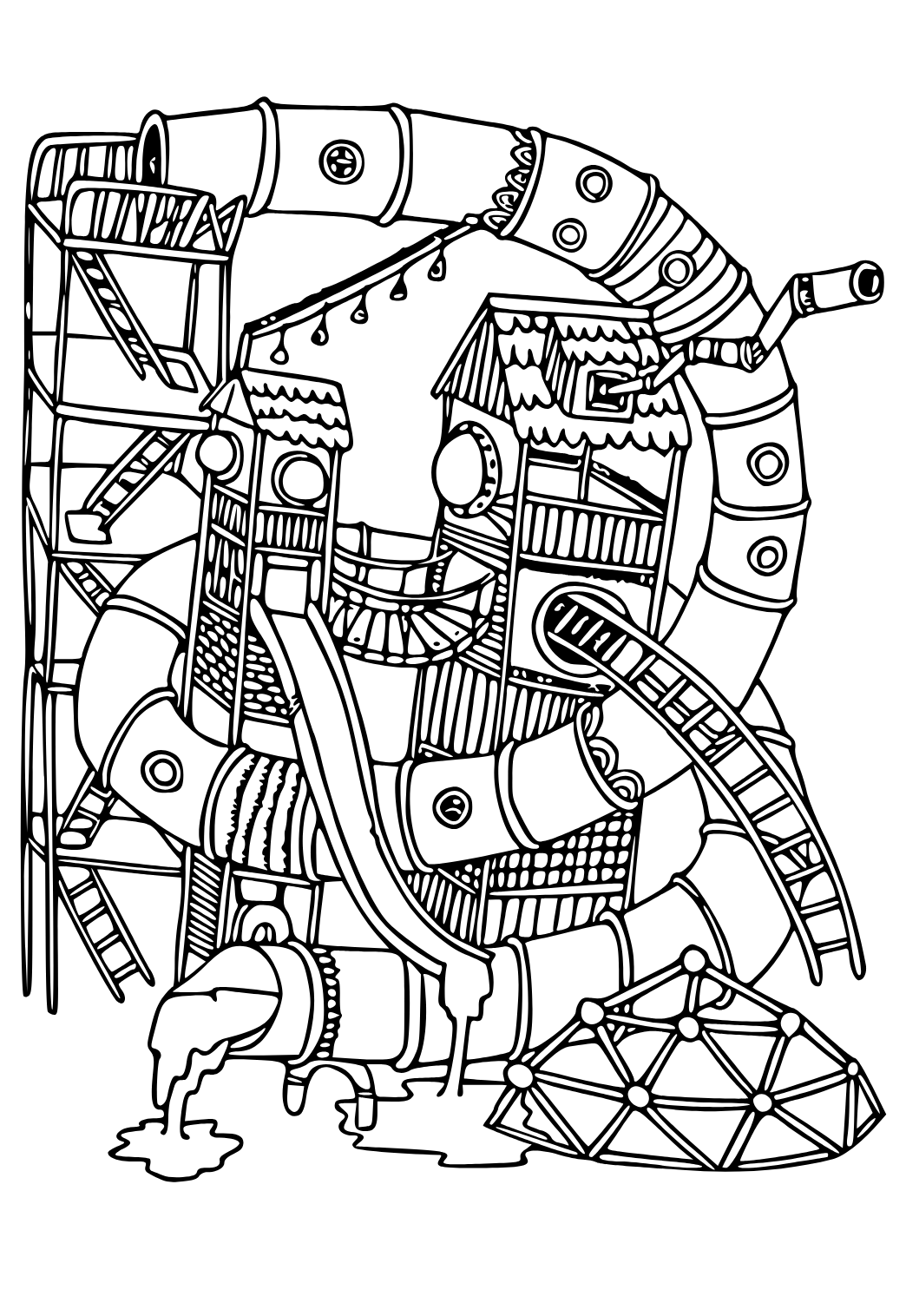 Free printable indie pipeline coloring page for adults and kids