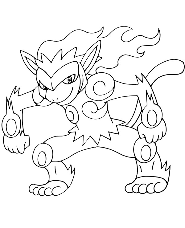 Pokemon infernape coloring page