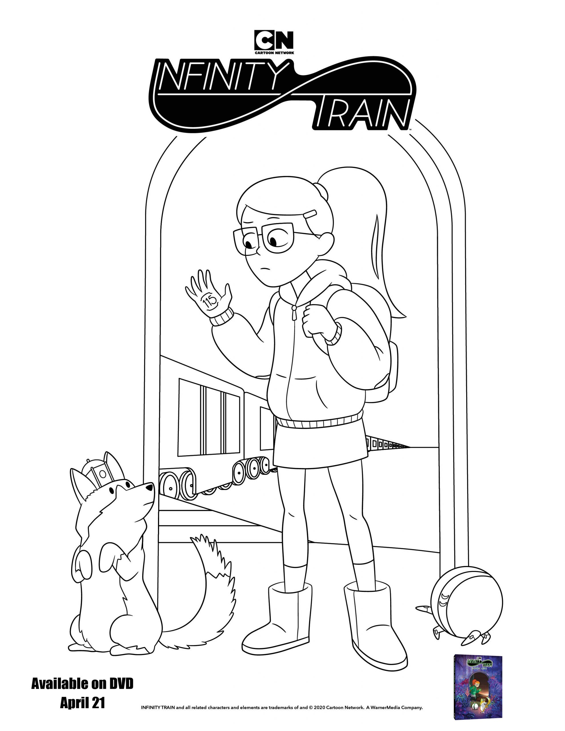 Infinity train book one review with coloring page