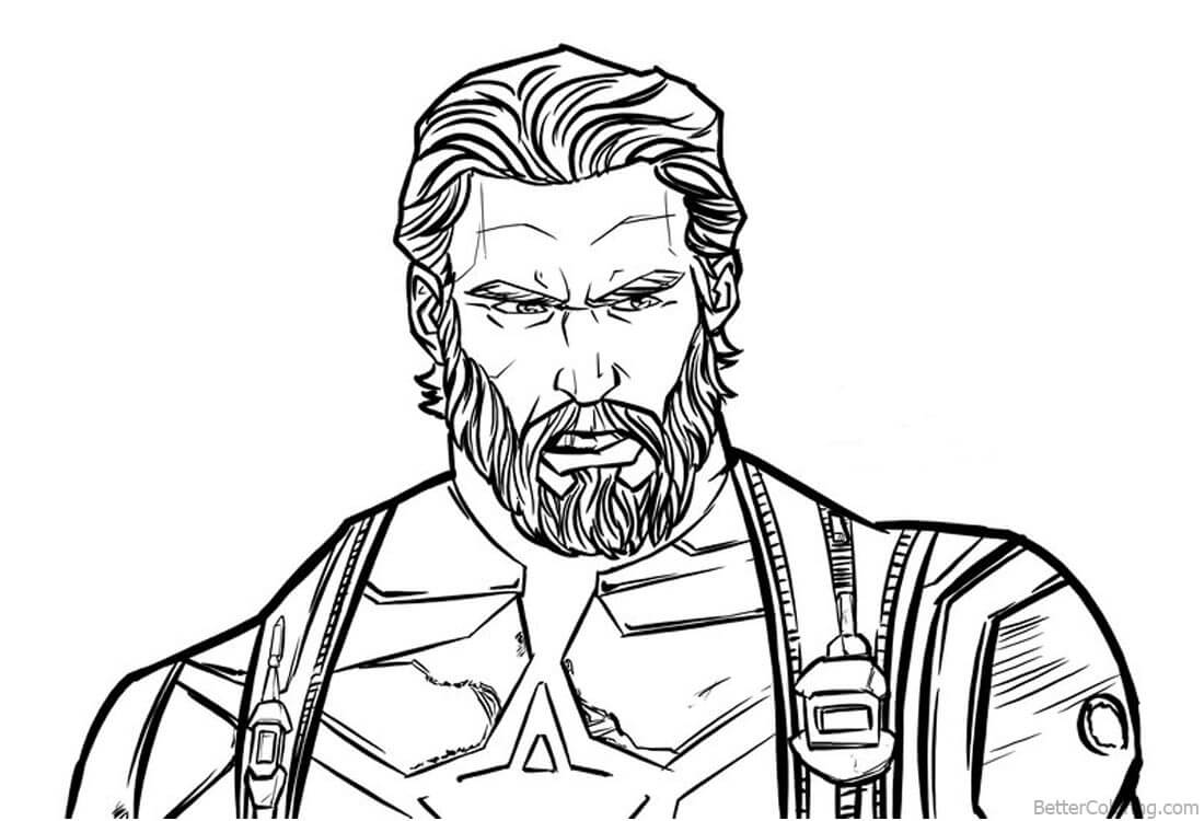 Ic captain america portrait coloring page