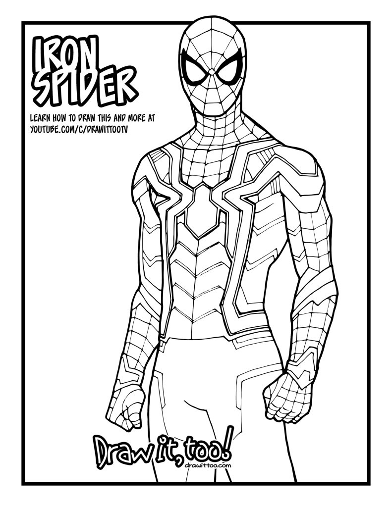 How to draw iron spider avengers infinity war drawing tutorial