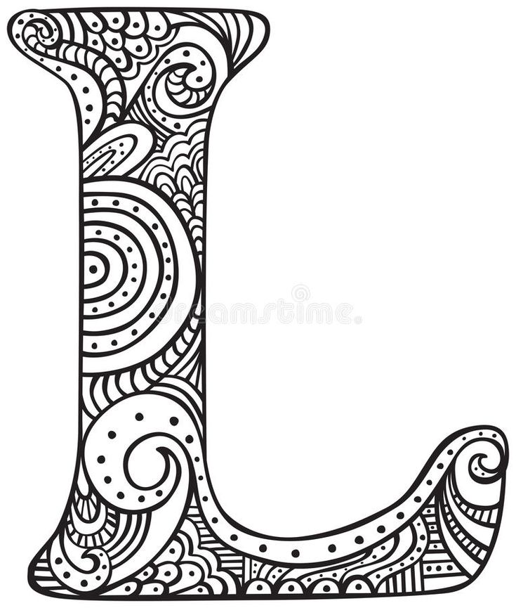 Illustrated letter l stock vector illustration of doodle