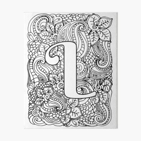 Adult coloring page monogram letter l greeting card for sale by mamasweetea