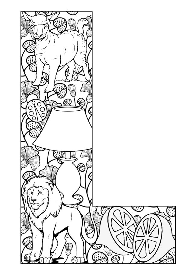 Creative coloring pages for little learners with l words