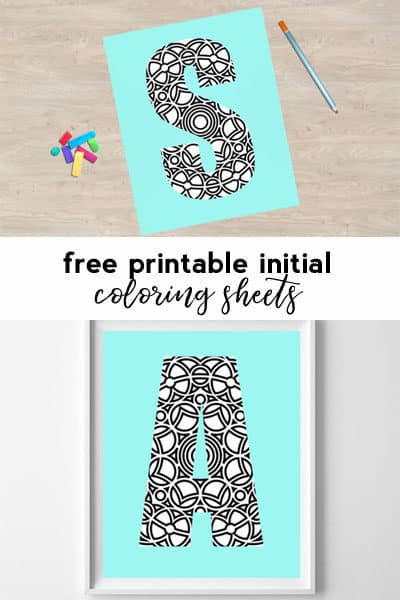 Free printable coloring sheets all initials available