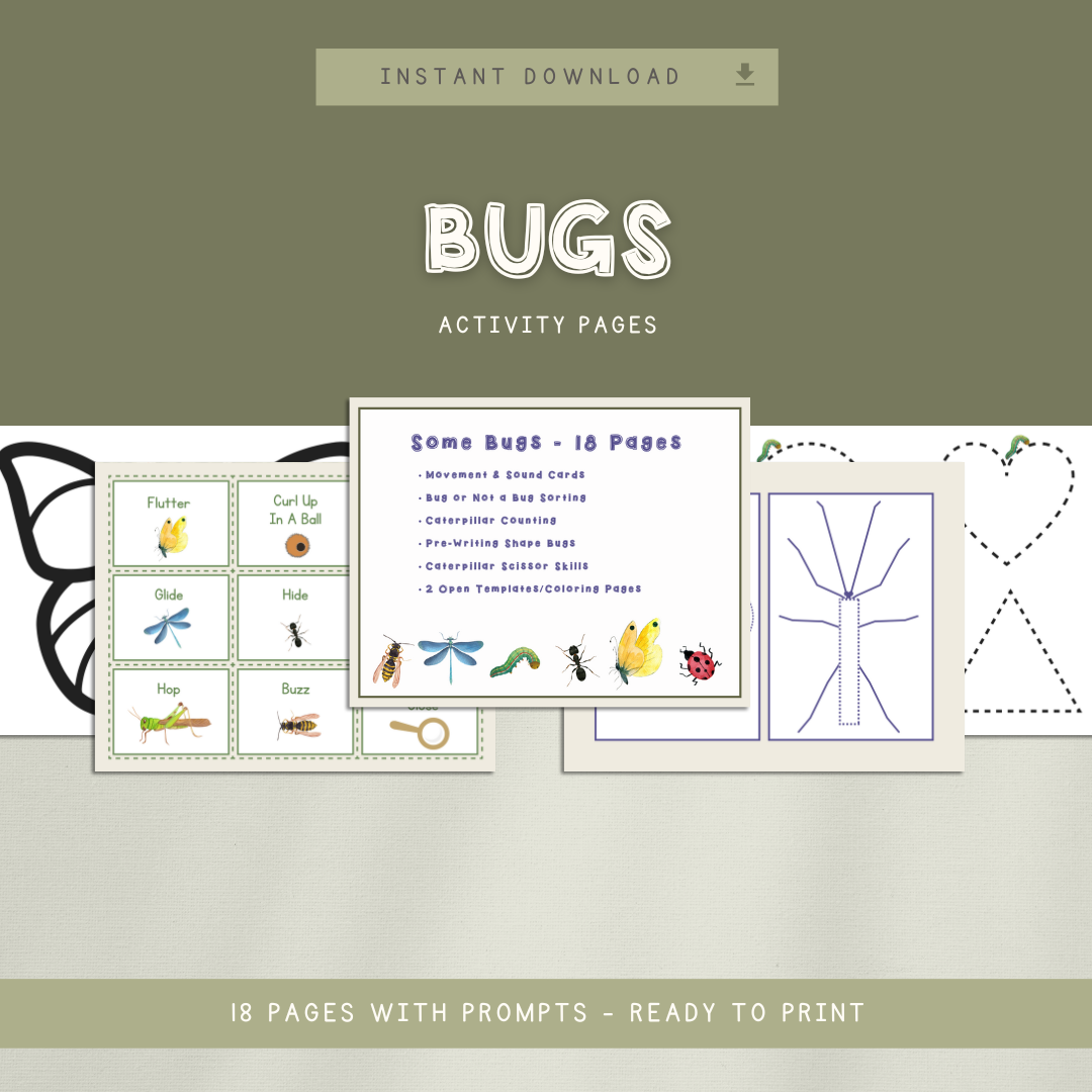 Bugs preschool activity pages chickadees wooden toys