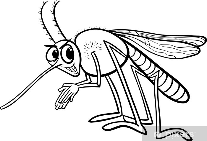 Sticker mosquito insect loring page