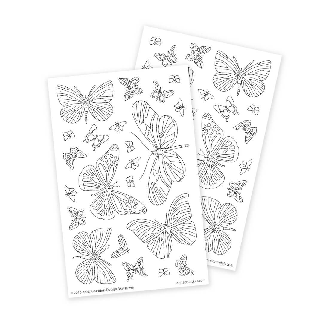 Butterfly coloring stickers