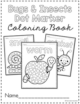 Bugs and insects dot markers coloring pages by the kinder kids tpt