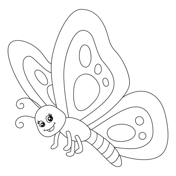 Una pãgina para colorear lindo divertido una mariposa proporciona horas vector de stock por abbydesign