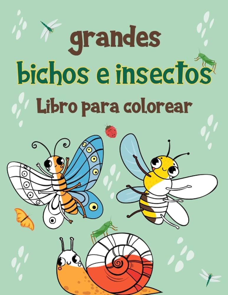 Libro para colorear de bichos e insectos grandes descubra diferentes tipos de insectos y bichos para