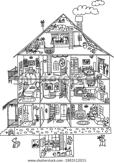 New yearschristmas coloring page interior children stock illustration