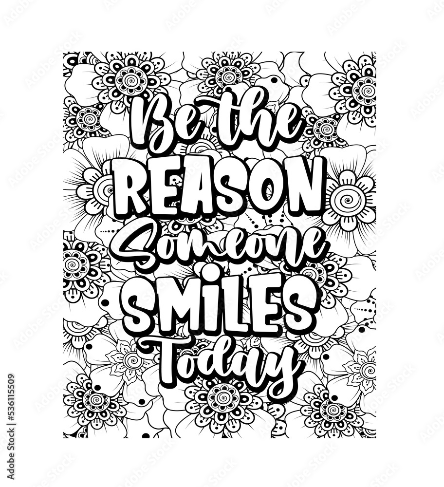 Motivational quotes coloring pages design inspirational words coloring book pages design photo