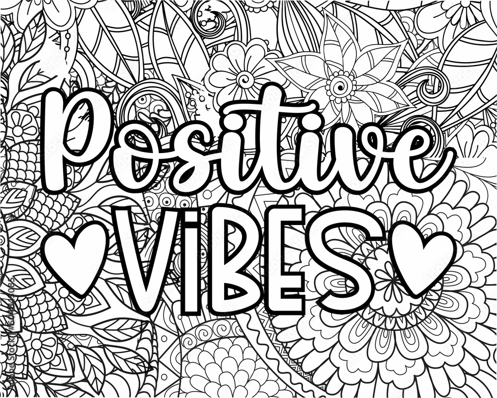 Motivational quotes coloring pages design inspirational words coloring book pages design illustration