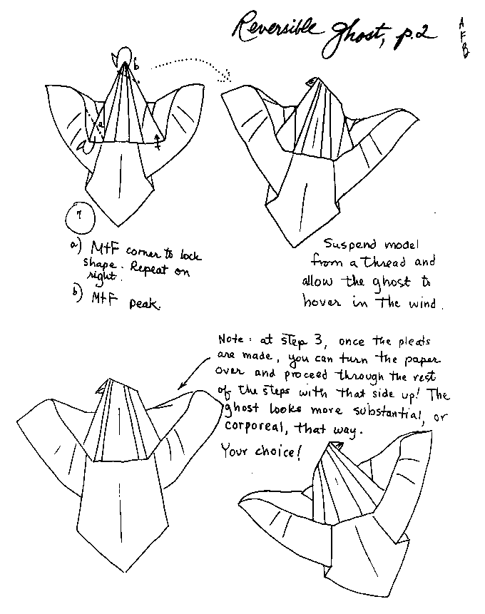 Origami witch ghost halloween origami diagram pumpkin bat owl