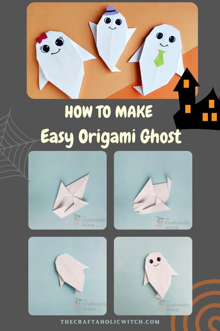 How to make easy origami ghost folding instruction video halloween origami origami easy halloween crafts for kids