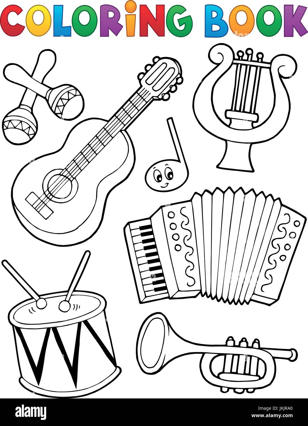 Coloring book instrumentos musical