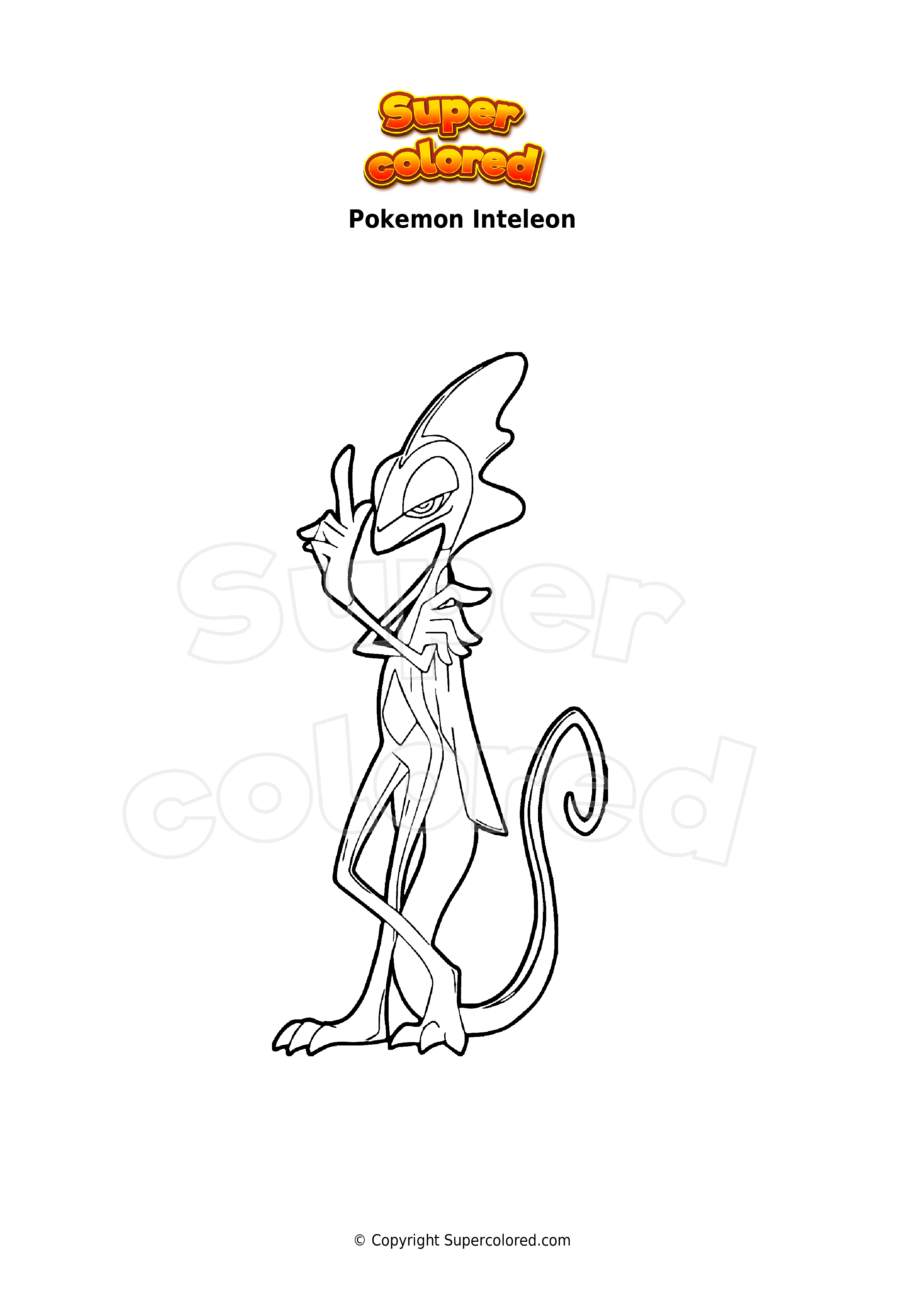 Coloring page pokemon inteleon