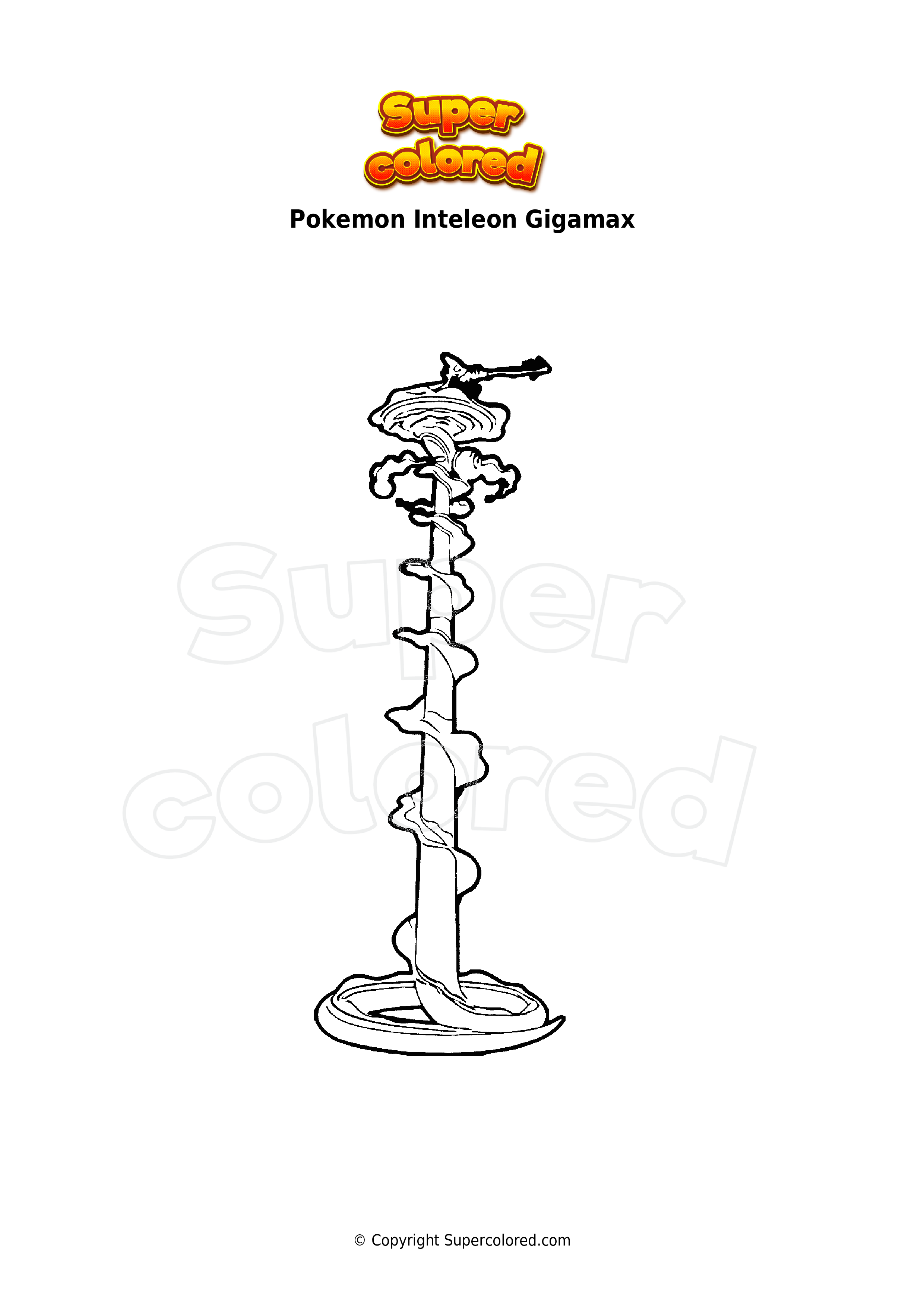 Coloring page pokemon inteleon gigamax