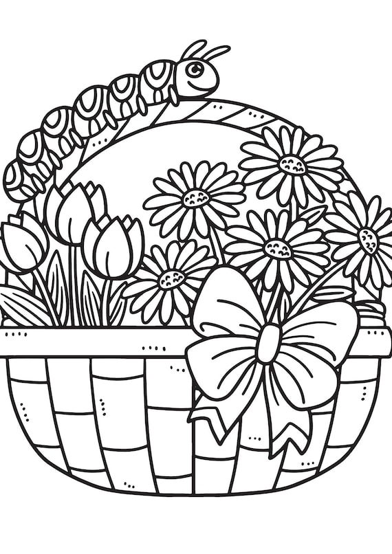 Spring coloring book intermediate digital pdf download pg coloring printable colouring books coloring art therapy print color