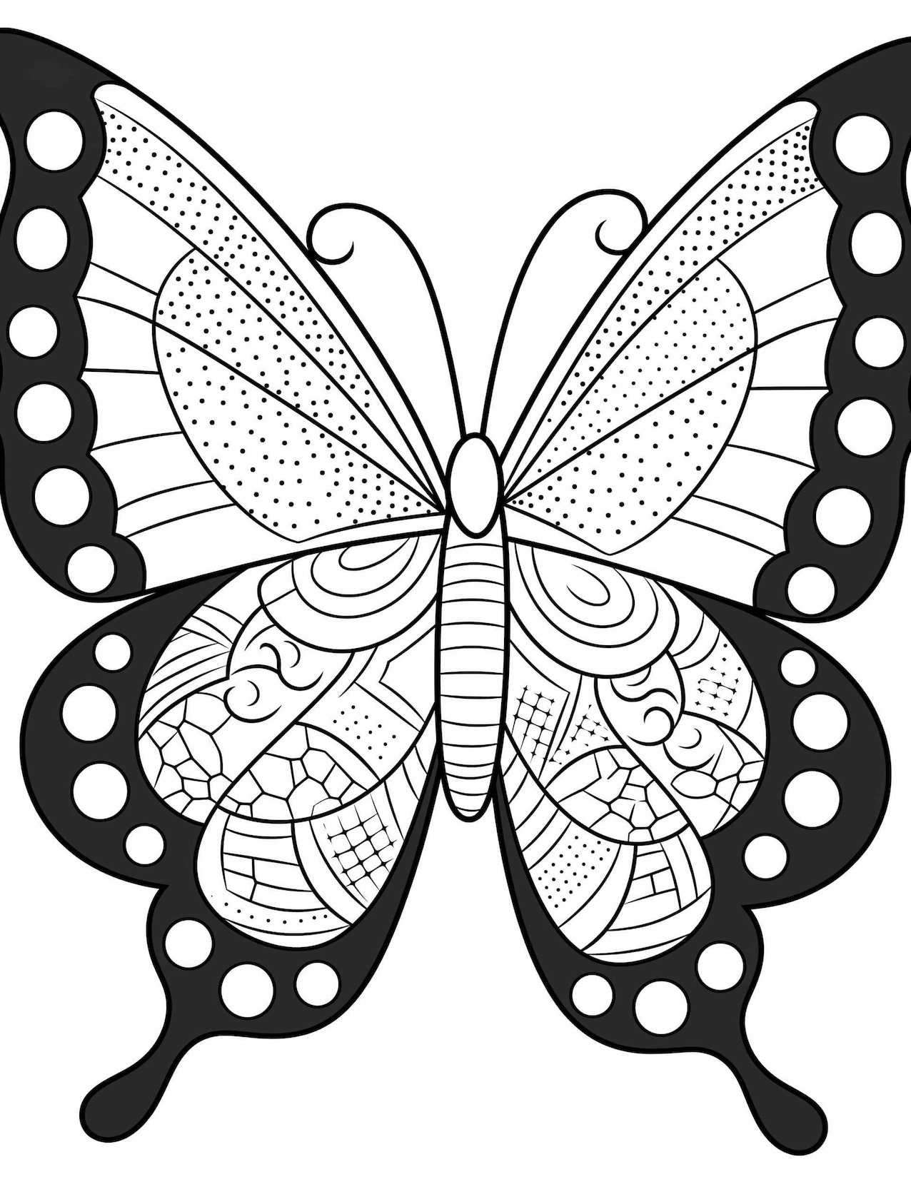Beautiful butterfly coloring pages for kids and adults