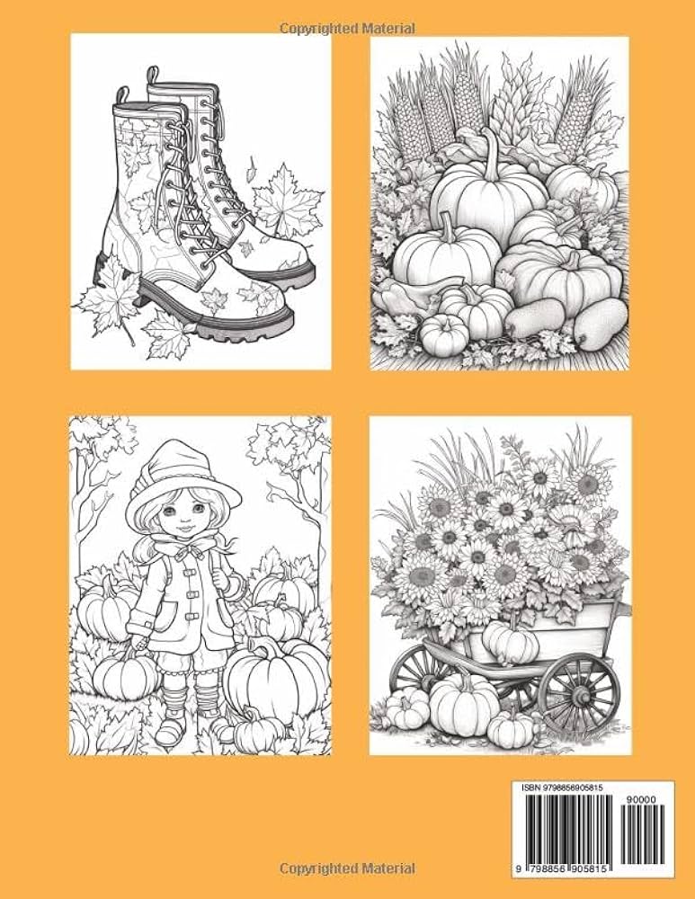 Fall coloring book for adults seasonal coloring pages intermediate to advanced made daisy books