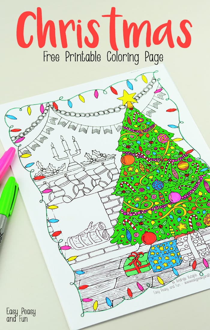 Free printable christmas coloring page