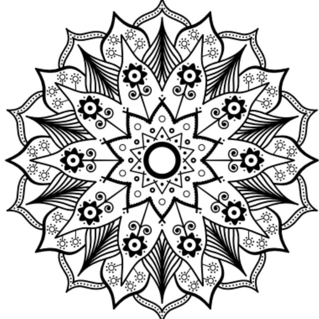 Intricate mandala coloring pages for adults printable