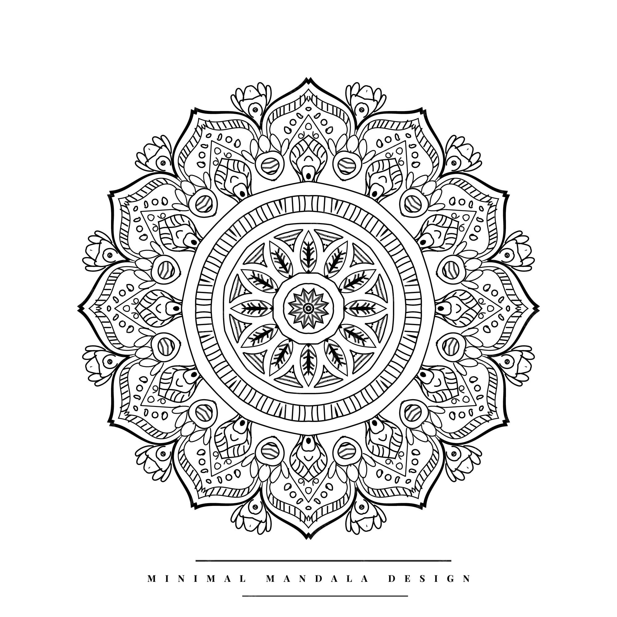 Premium vector intricate mandala coloring page with natureinspired elements