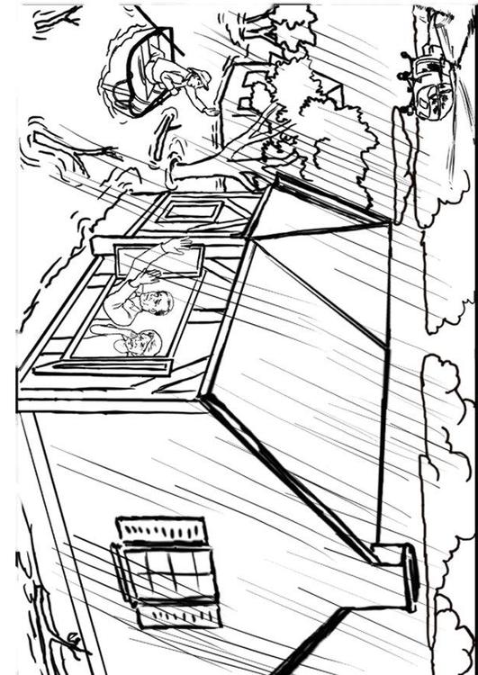 Coloring page flood