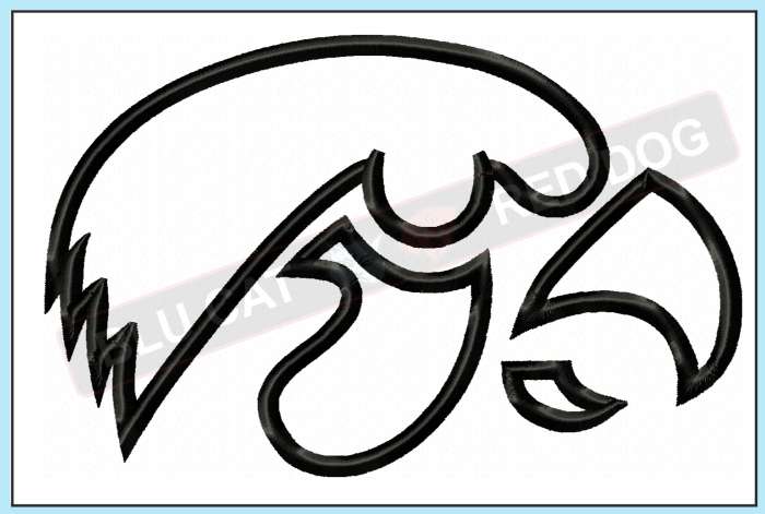 Iowa hawkeye applique design â sizes â blu cat red dog
