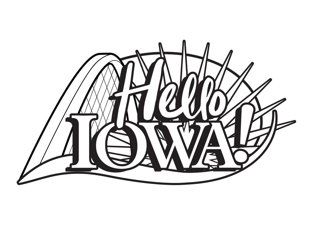 Hello iowa coloring pages