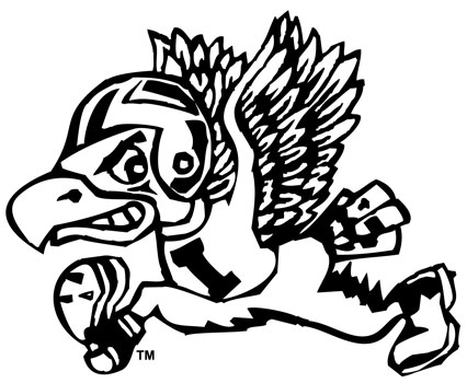 University of iowa wall decals old school collection flying football herky vinyl wall art