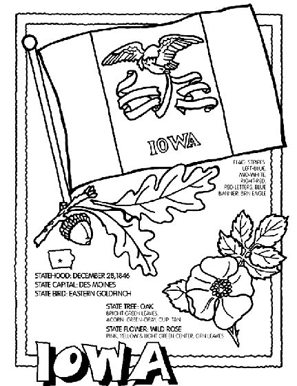 Iowa coloring page crayola flag coloring pages state flags coloring pages