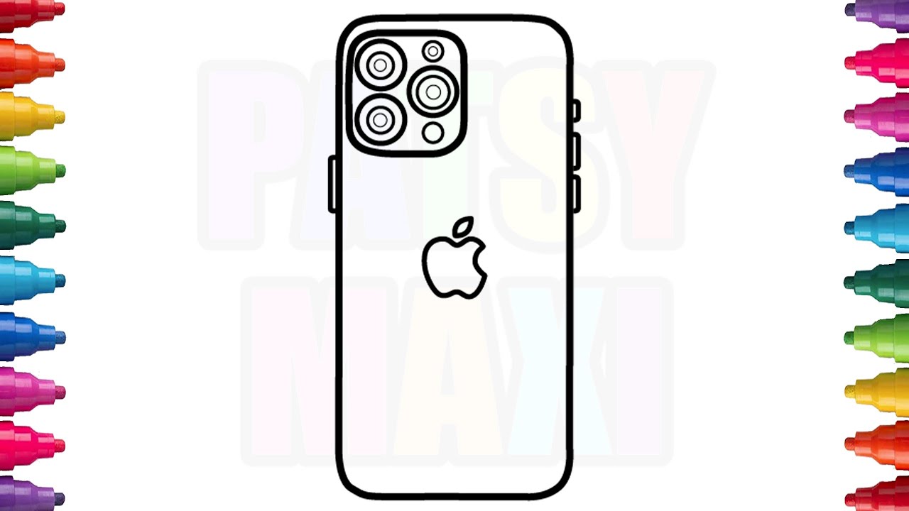 Drawing iphone pro max coloring iphone pro max for children