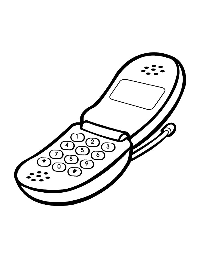 Simple mobile phone coloring page