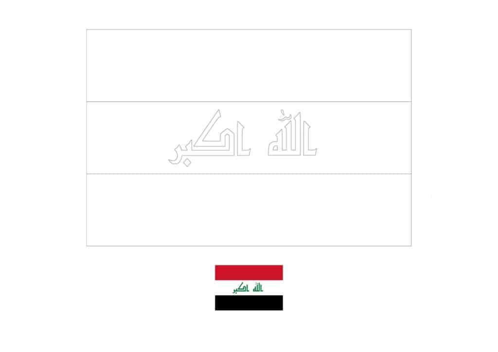 Flag of iraq coloring page