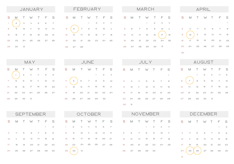Bank holidays ireland and calendars