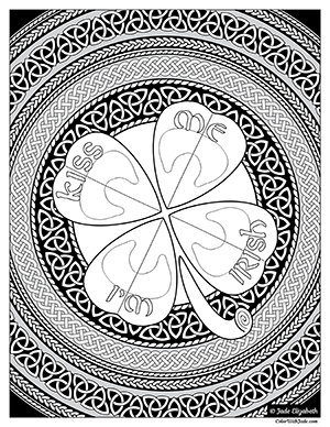 Kiss me im irish coloring page