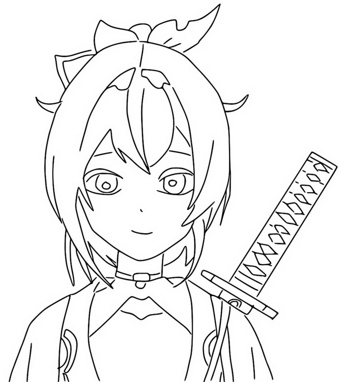 Coloring page hololive th generation kazama iroha