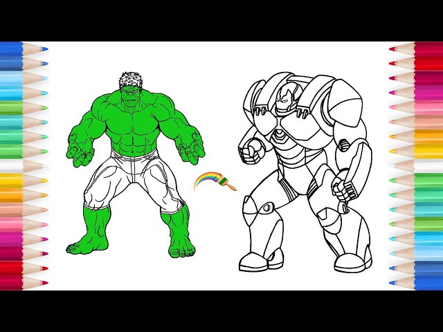 Hulk vs iron man hulkbuster coloring pagesdrawing of hulk and iron man hulkbuster power